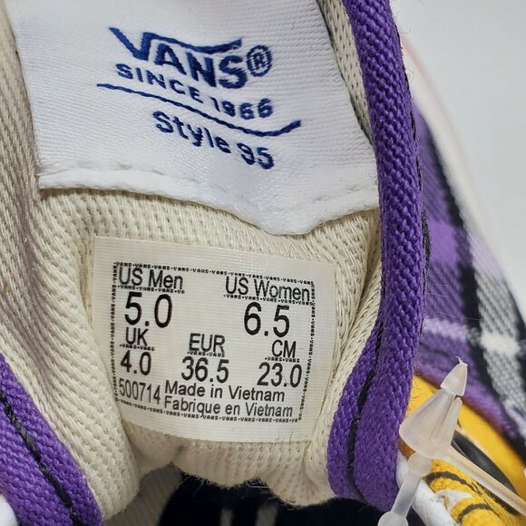 Vans Era 95 DX Anaheim Factory Plaid Paisley Womens Shoes Size 6.5 VN0A2RR191A‎ - Picture 6 of 7